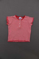 Tee-shirt milleraies rouge   Petit Bateau