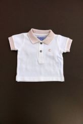 Polo blanc et beige neuf   Petit Bateau