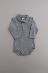 Body polo gris mi-saison  Petit Bateau