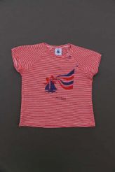 Tee-shirt milleraies rouge  Petit Bateau