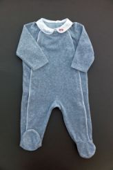 Pyjama velours col brodé  bout'chou