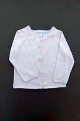 Gilet rose en coton bio  Bout'chou