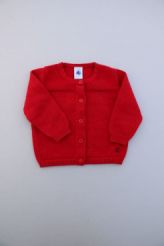 Gilet coton laine rouge  Petit Bateau
