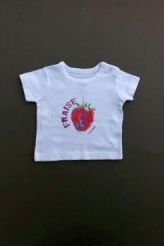 Tee-shirt blanc fraise été  Petit Bateau