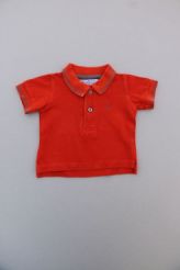 Polo orange rayé gris  Petit Bateau