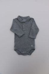 Body polo gris mi-saison  Petit Bateau