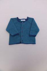 Gilet tricot coton bleu  Bout'chou