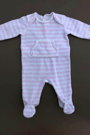 Pyjama bébé fille en velours - Rose pale jacadi