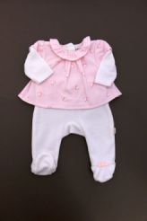 Pyjama guimpe en velours  P'tit bisou