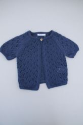 Gilet indigo tricot ajouré  Bout'chou