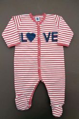 Pyjama rayé LOVE chaud  Petit Bateau