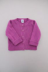 Gilet tricot coton violet  Petit Bateau