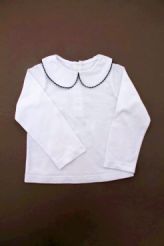 Blouse jersey blanc à col  Jacadi