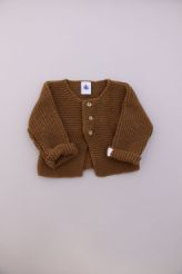 Gilet en maille marron  Petit Bateau