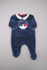 Pyjama velours bleu Noël  Obaïbi