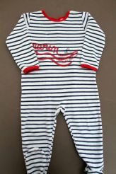 Pyjama velours marinière  Petit Bateau