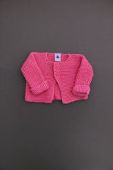 Gilet épais rose en coton   Petit Bateau