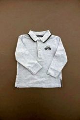 Polo gris bord marine  Bout'chou