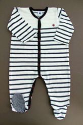 Pyjama rayé en velours   Petit Bateau