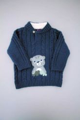Pull tricot torsadé bleu  Sergent Major