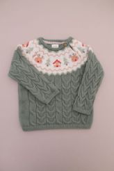 Pull torsadé vert de Noël  C&A