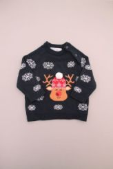 Pull bleu mixte de Noël  Mes petits cailloux