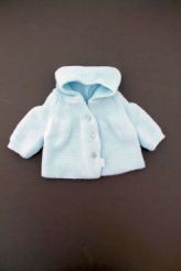 Veste tricot bleu chaud  P'tit bisou