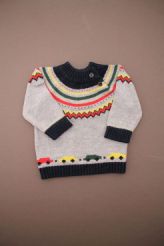 Pull doux gris jacquard  Sergent Major