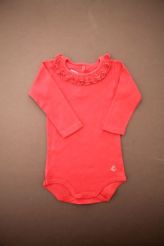Body col volant&eacute; rouge  Petit Bateau