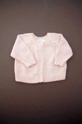 Gilet tricot rose poudr&eacute;  Bout'chou