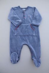 Pyjama velours bleu gris  Petit Bateau