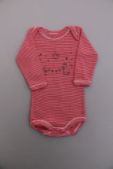 Body ray&eacute; rouge hiver  Petit Bateau