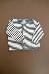 Gilet jersey fin ray&eacute; &eacute;t&eacute;  Petit Bateau