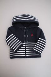 Veste tricot ray&eacute; chaud  Les petits c&oelig;urs &agrave; la mer