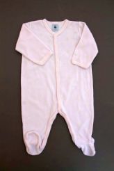 Pyjama velours rose p&acirc;le   Petit Bateau