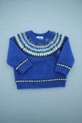 Pull bleu roi jacquard  Bout'chou