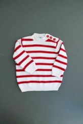 Pull ray&eacute; coton laine  Petit Bateau