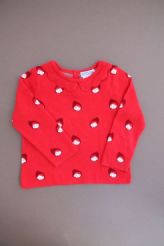 Pull tricot rouge No&euml;l  Jacadi