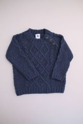 Pull torsad&eacute; pur laine  Petit Bateau