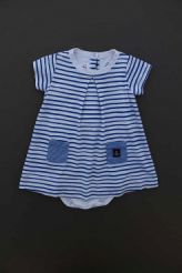 Combirobe rayée bleu roi    Petit Bateau