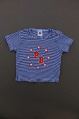 T-shirt milleraies bleu roi   Petit Bateau