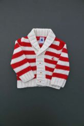 Gilet tricot coton rayé  Petit Bateau