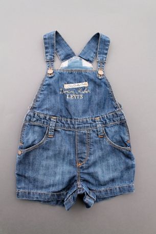 Salopette Courte Ete Denim Bleu Bebe Garcon 6 Mois Levi S 12 79